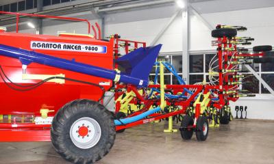 Изображение Посевной комплекс "Agrator Ancer-9800". Рабочий орган: анкер. Привод вентилятора от автономного двигателя.