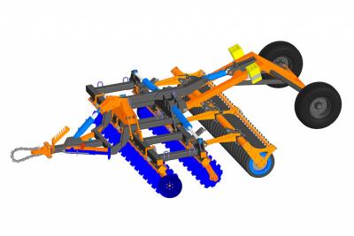 Изображение Борона дисковая складная БДС-4х2П Со сдвоенным катком, с колесами, с гидроцилиндрами