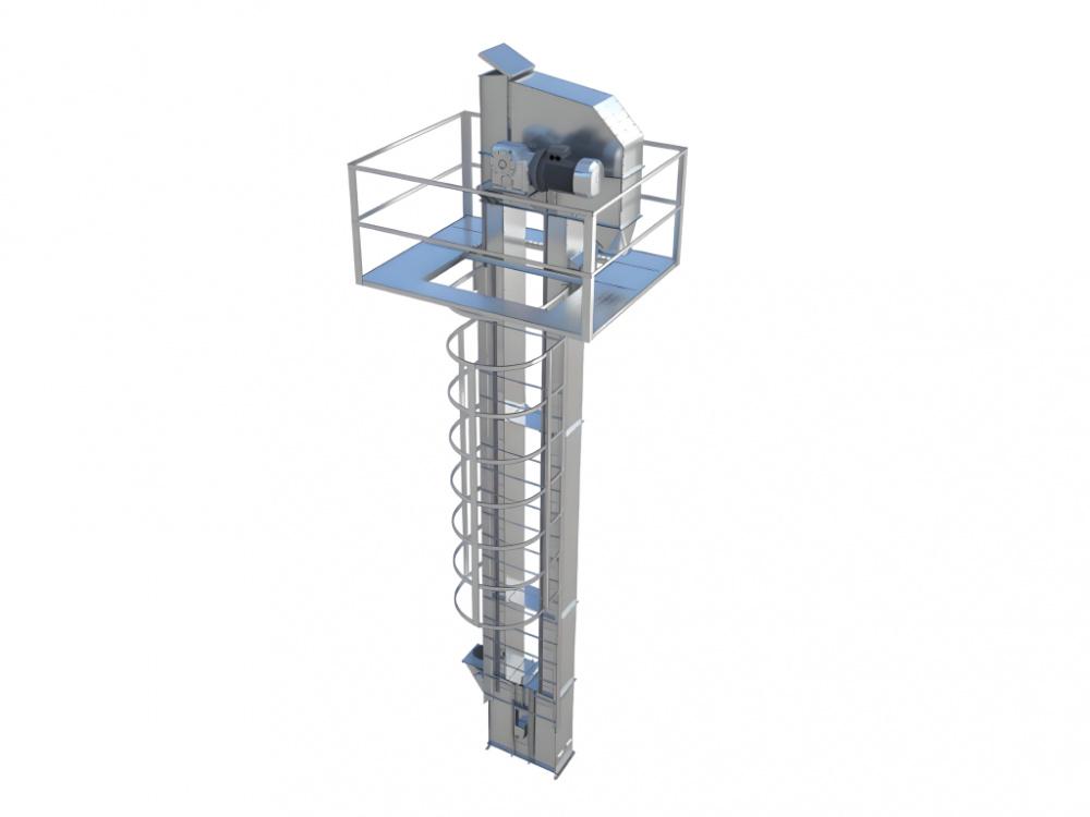 Изображение Элеватор ковшовый  (нория, тип НБ10) универсальный, производительность  10 т/ч,  высота 23 000 мм 