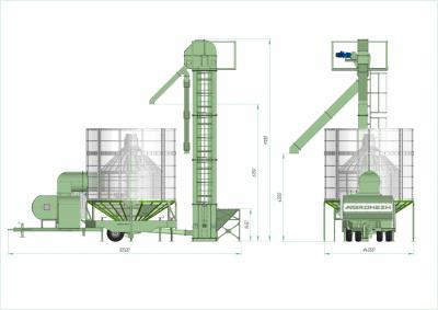 Изображение Зерносушилка циклического типа AGRONEZH, модель М30 Н (нория, газовая горелка)