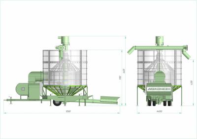 Изображение Зерносушилка циклического типа AGRONEZH, модель М30 (газ, шнек, ВОМ+Электропривод)