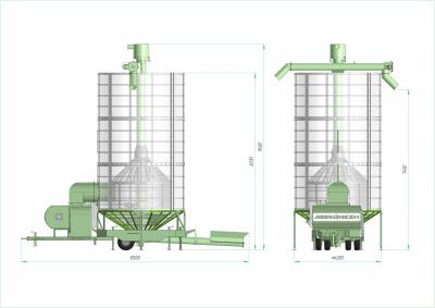 Изображение Зерносушилка циклического типа AGRONEZH, модель М60 (газ, шнек, Электропривод)