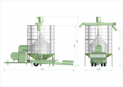 Изображение Зерносушилка циклического типа AGRONEZH, модель М40 (газ, шнек, ВОМ+Электропривод)