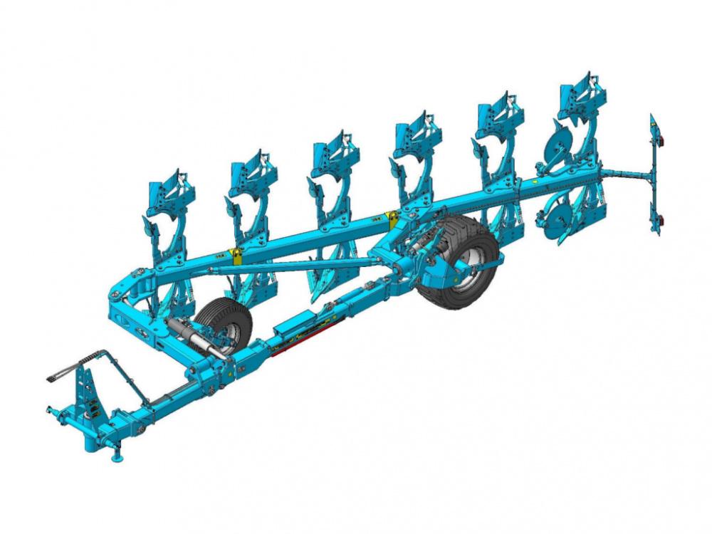Изображение Плуг оборотный ППО-8 (7+1) On land (с комплектом корпусов ППО 7.50.000, комплектом предплужников ППО 7.41.000 и комплектом для агрегатирования ППО 7.01.020; 7.01.030; 7.01.040)